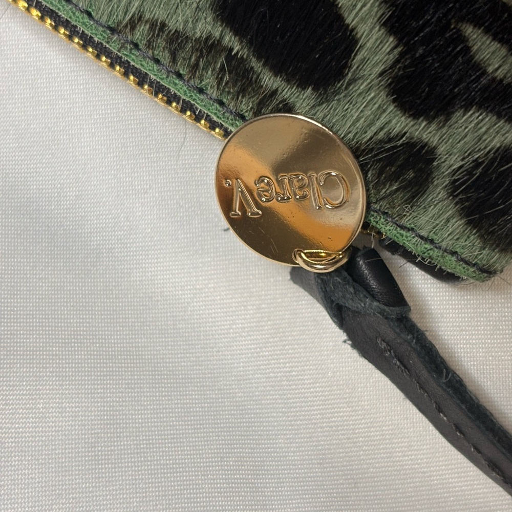 Clare V. Leopard Print Calf Hair Fold Over Zip Clutch - Picture 5 of 6